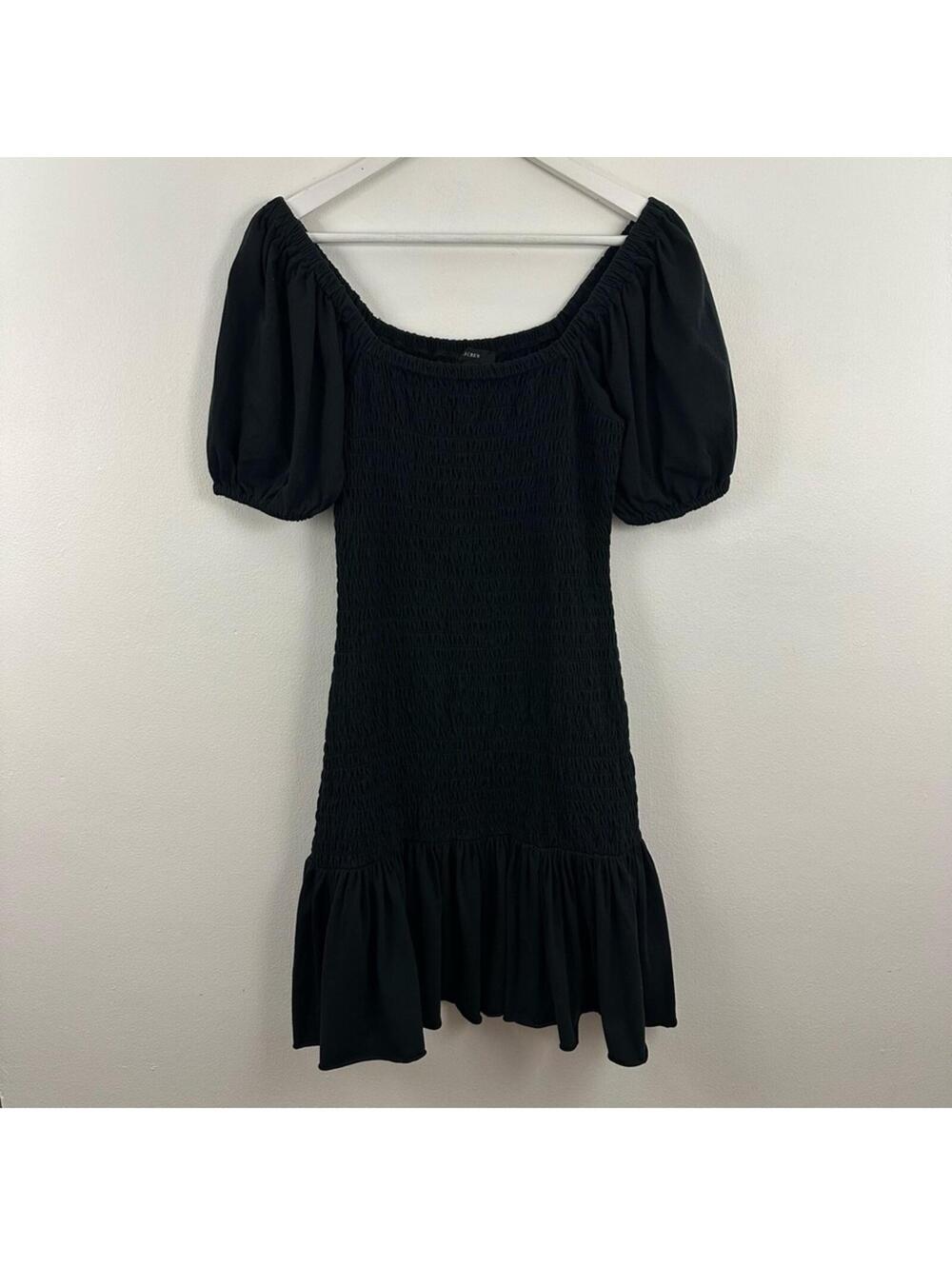 J.CREW PUFF-SLEEVE KNIT SMOCKED DRESS WOMEN'S SIZE XS